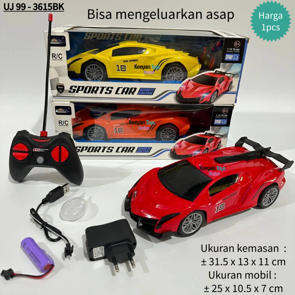 Mainan RC Car Sport Keluar Asap / RC Sport Spray / Mainan Remote Control