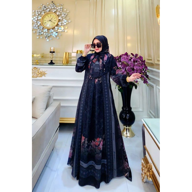 zaqeeya series by humaira gamis ceruty busui set khimar