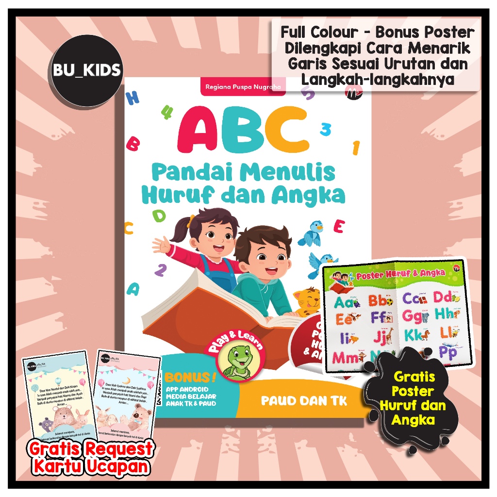 Buku ABC Pandai Menulis Huruf dan Angka Belajar Mengenal Huruf & Angka