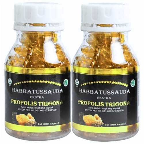 TRIGONA BOS . Habbatussauda Extra Propolis Trigona 200 Kapsul JAMINAN ORIGINAL ASLI | Jinten Hitam |