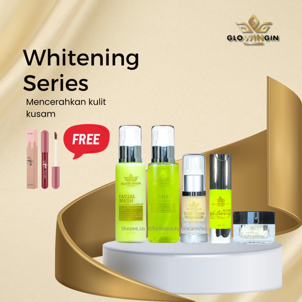 Glowingin Skincare Paket Whitening Series Krim Pemutih Kulit Wajah Kusam