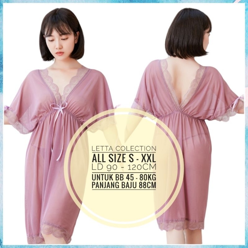Letta Lingerie Big Size Sexy  XL-3XL Lingerie Jumbo Linjeri Transparan Baju Tidur Sexy Lingering Hot