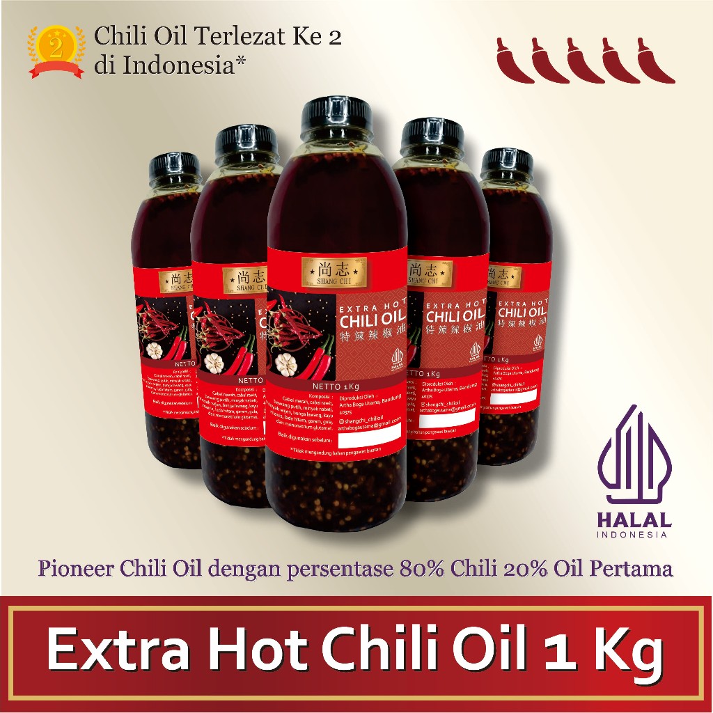 

Shang Chi - Chili Oil Halal 1kg Extra Hot / Minyak Cabai / Sambal Minyak
