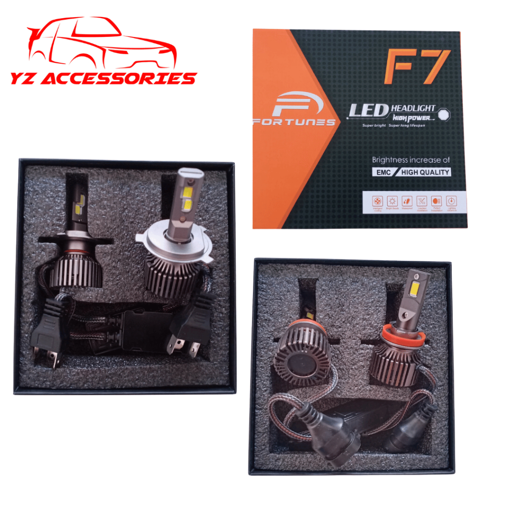 Lampu Led Mobil 3 Warna Fortunes F7 Turbo Led H4 H11 HB3 9005 HB4 9006 H3 H7 H11