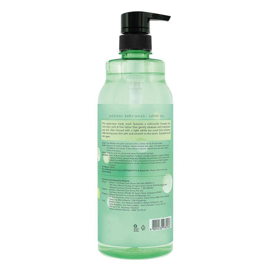 Serba MurahWatsons Body Wash - White Tea 1000ml☻
