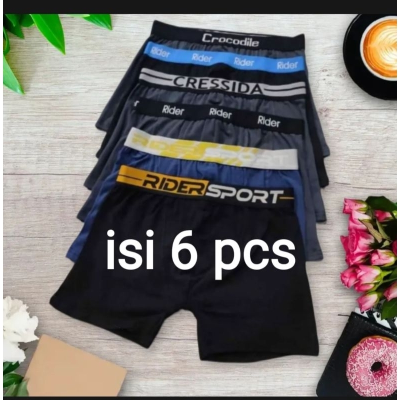 6 Pcs Celana Dalam Pria Boxer Briefs/Jockstrap pria