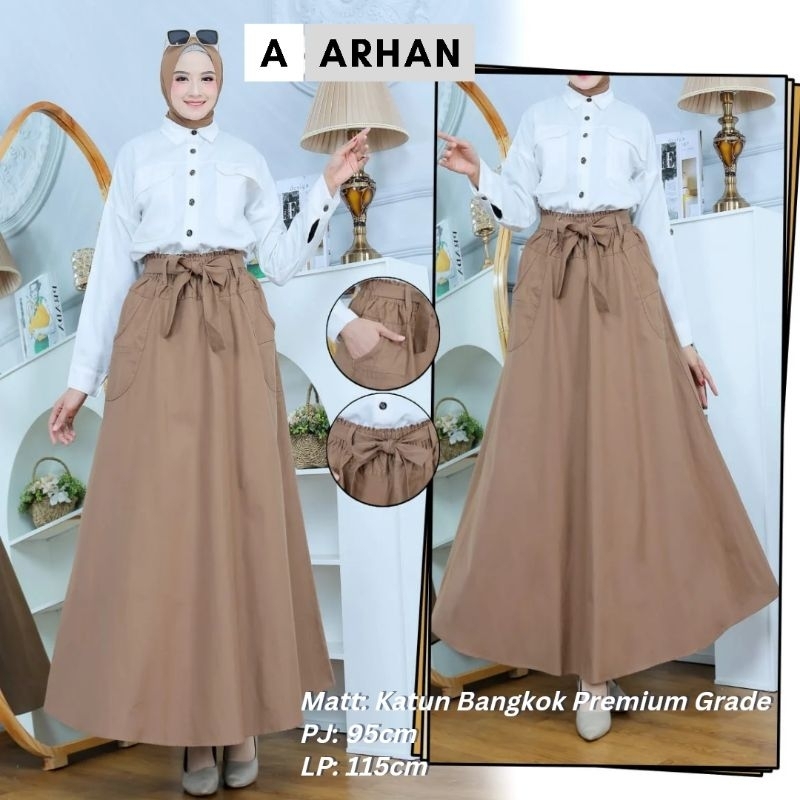 ROK PANJANG WANITA - BAHAN KAIN KATUN BANGKOK - ROK LEBAR WANITA