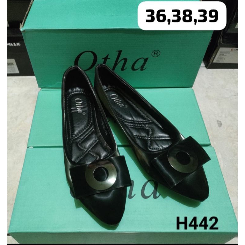 Sepatu Wanita Flat Shoes hitam,Putih OTHA LAVIOLA ORI BRAND MATAHARI 5 model geser kanan ( wajib tan