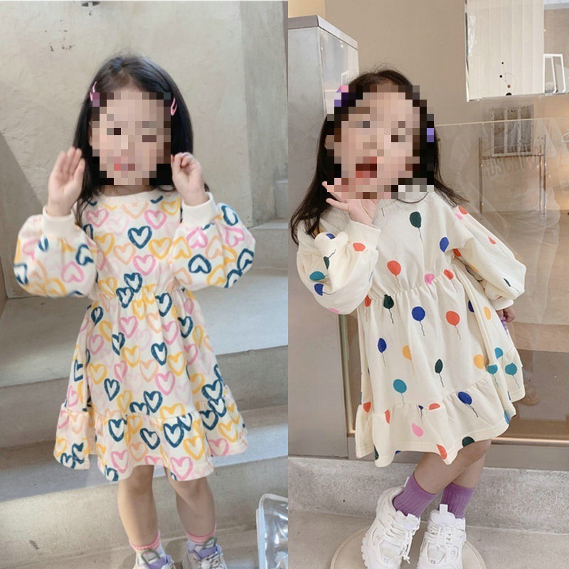 𝙝𝙤𝙩 𝙞𝙩𝙚𝙢 Dress Anak 3-8 Tahun Lengan Panjang Sweet Baloon Super Lucu Fashion Korea
