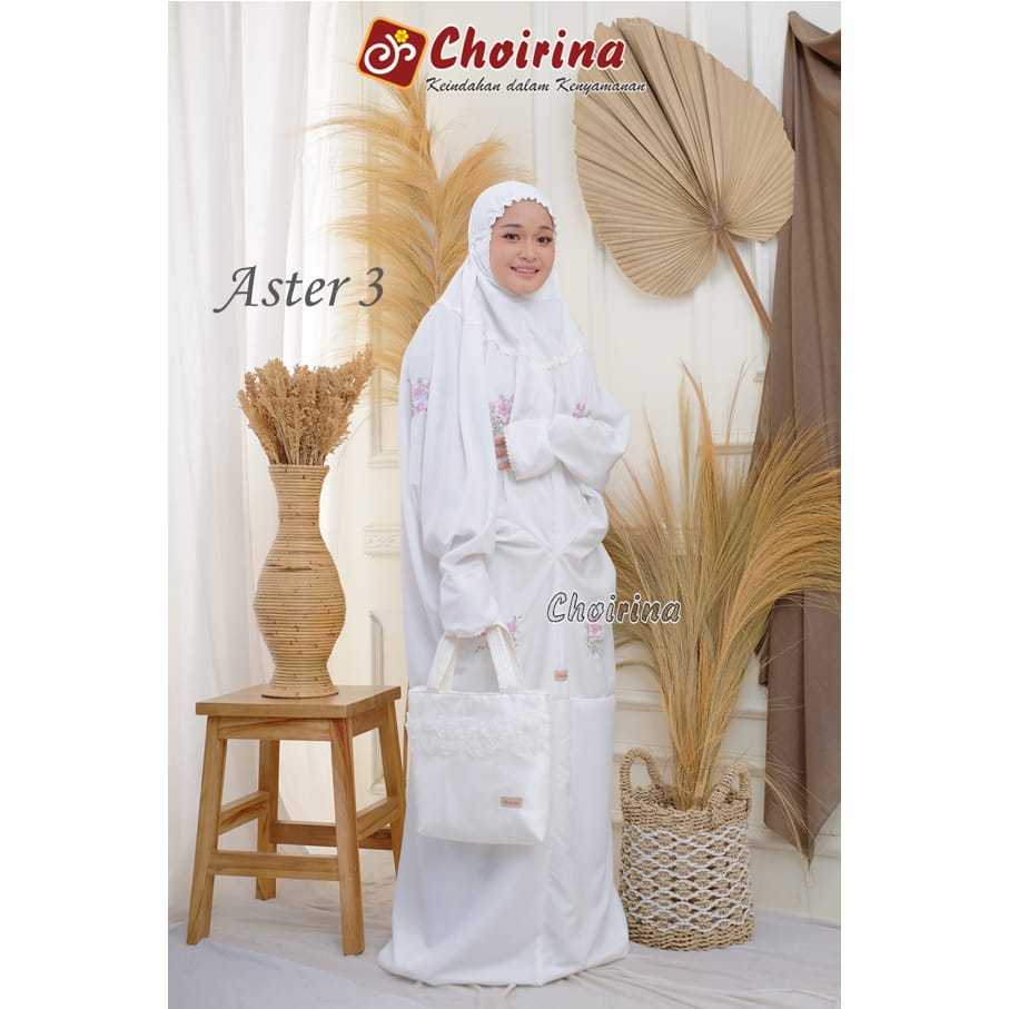 MUKENA TERUSAN KATUN BORDIR PUTIH/ MUKENA TERUSAN/ MUKENA DEWASA CHOIRINA/ MUKENA CANTIK ASTER 3 WAR