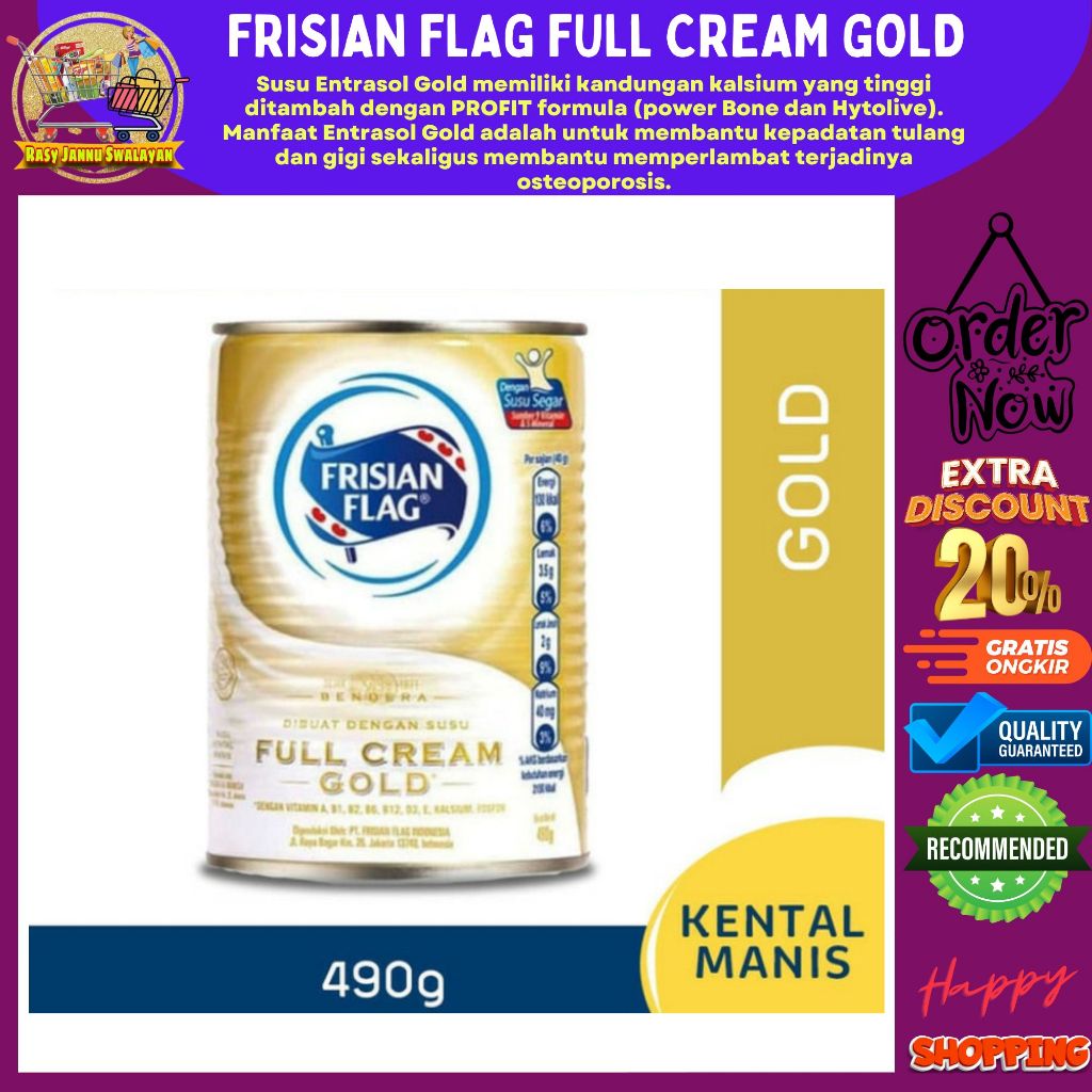 

Frisian Flag Susu Kental Manis Gold Can Full Cream 490g