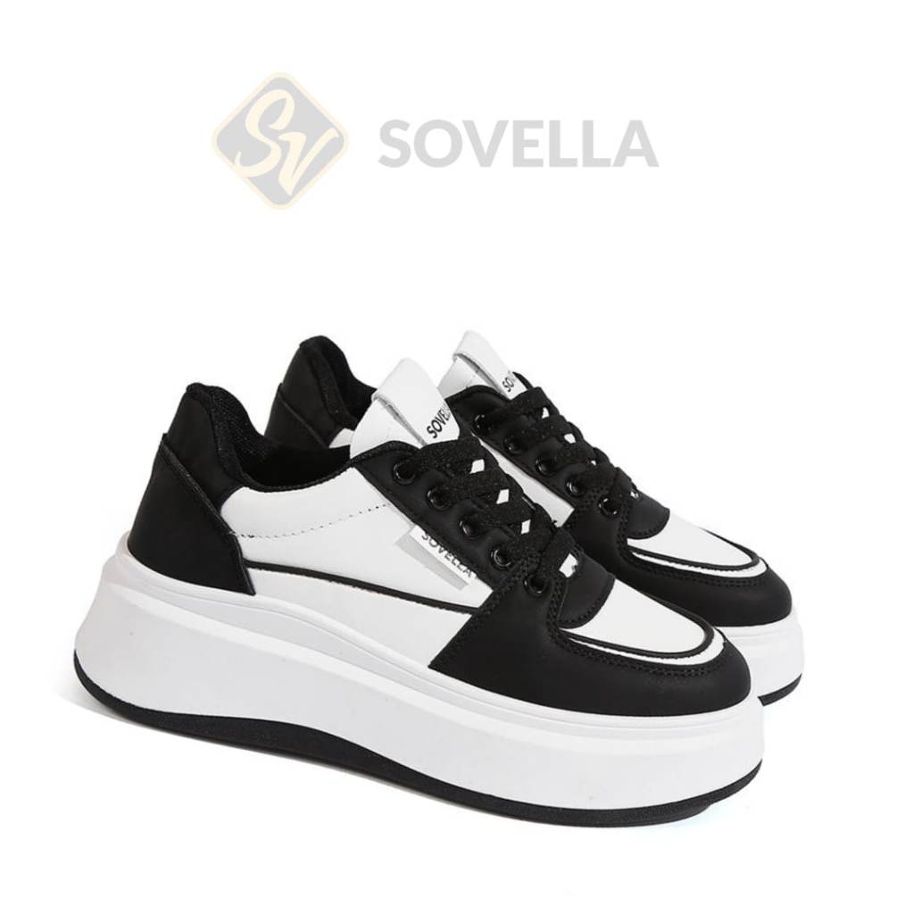 SOVELLA Leia Sepatu Wanita Sneakers Hitam Putih