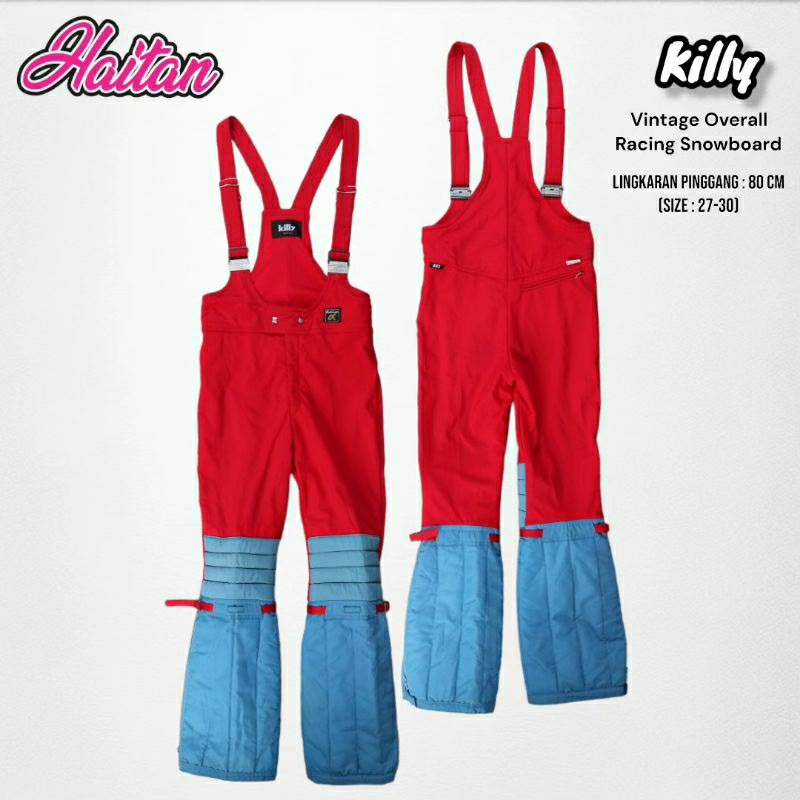 Vintage Overall Racing Ski Snowboard Killy by Asics size 27 - 30 bisa pakek