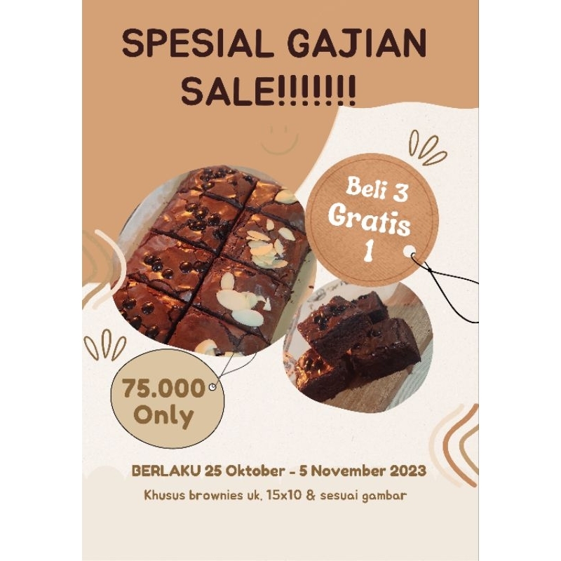 

SPESIAL GAJIAN DAY Brownies 15x10 Beli 3 Gratis 1