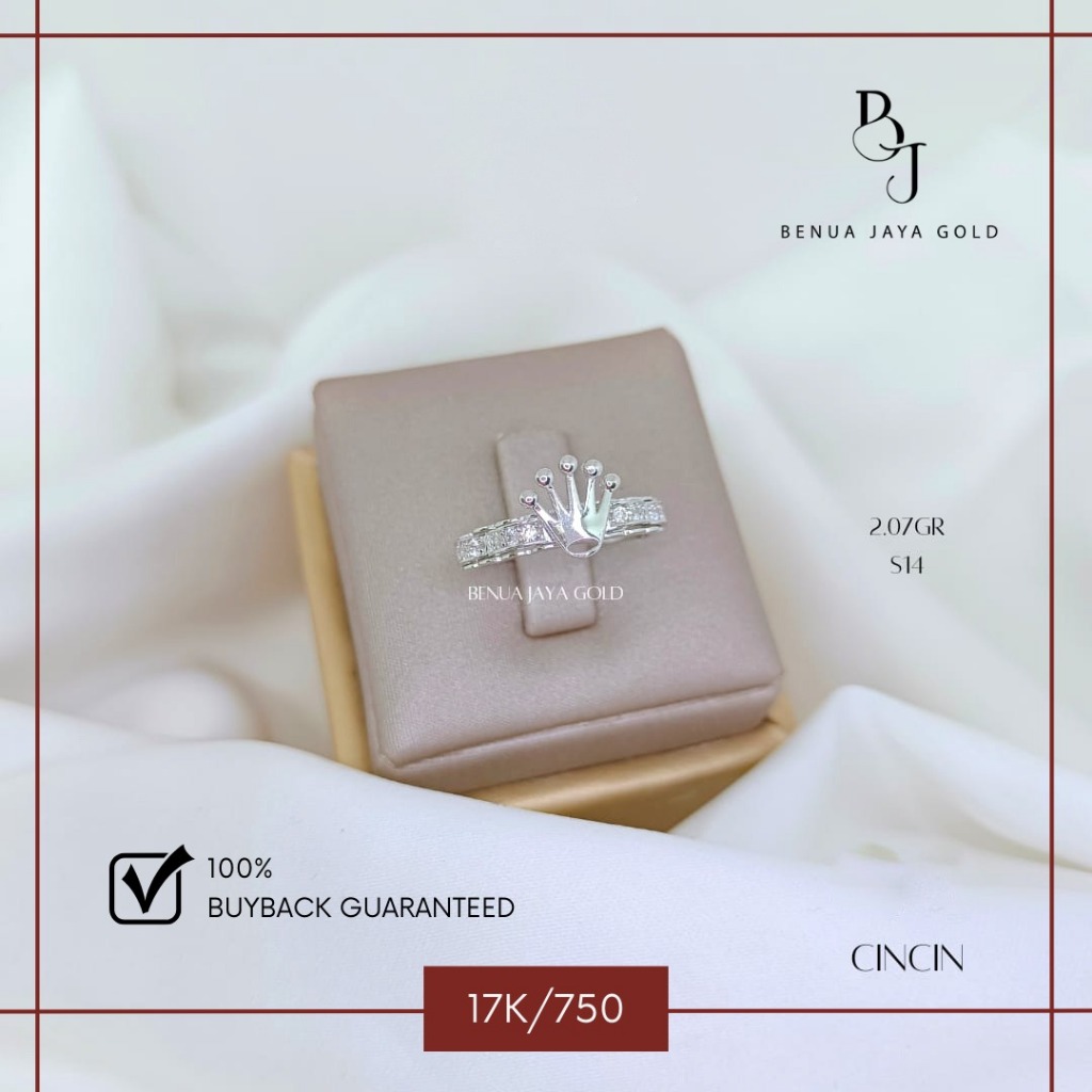 Cincin Fashion Emas Putih 17K/750