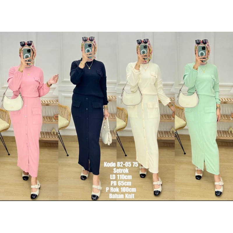 ONE SET ROK CARGO/ ONE SET ROK KNIT / One set kekinian/oneset viral