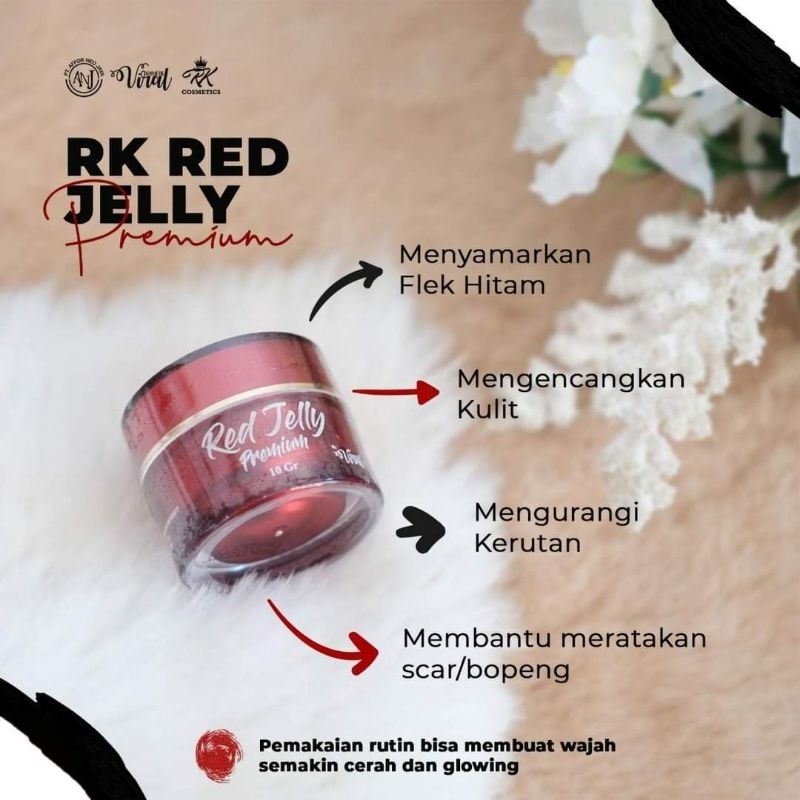 RED JELLY RK GLOW BEAUTY VIRAL . SKIN BOOSTER AMPUH ATASI FLEK DAN JERAWAT . MEMBUAT WAJAH GLOWING