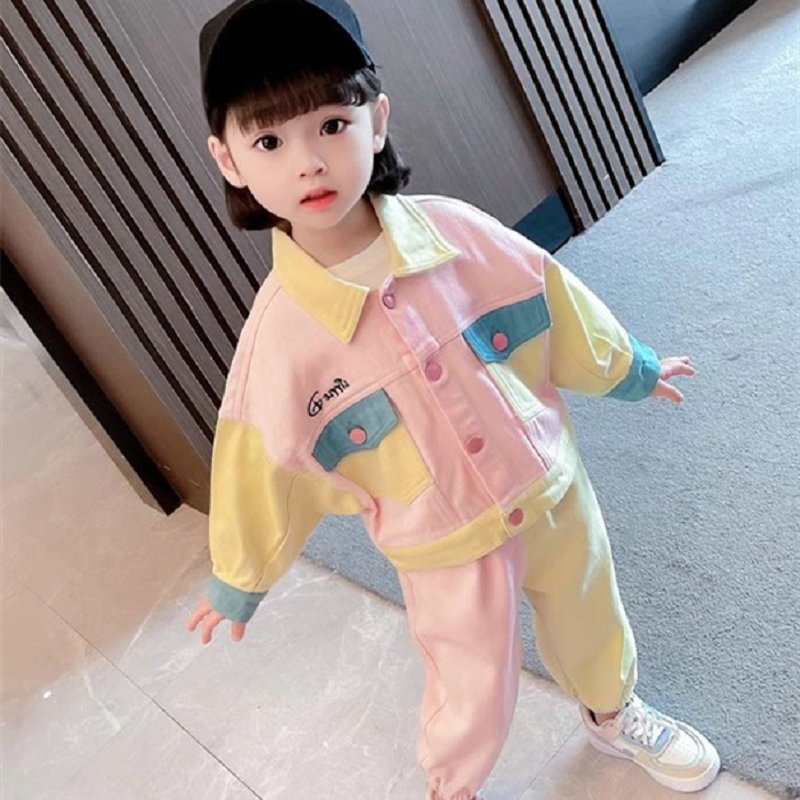 1 SET Jaket dan Celana Anak Perempuan 3-8 Tahun Warna Pastel Super Lucu Gaya Korea