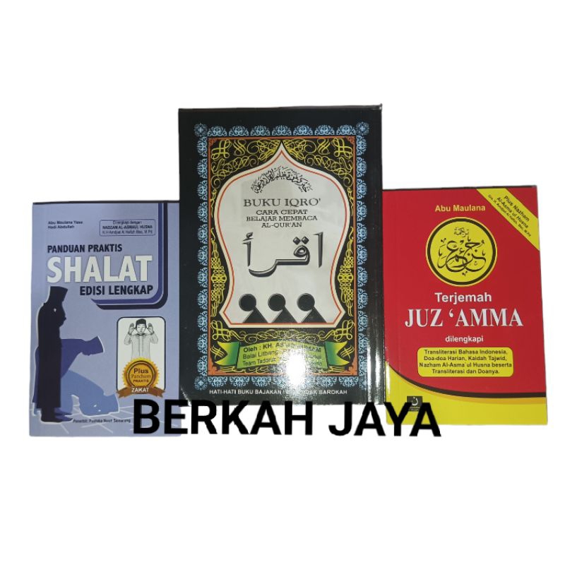 

PAKET 3 BUKU TUNTUNAN SHOLAT KECIL, IQRO KECIL. JUZ AMMA UKURAN KECIL