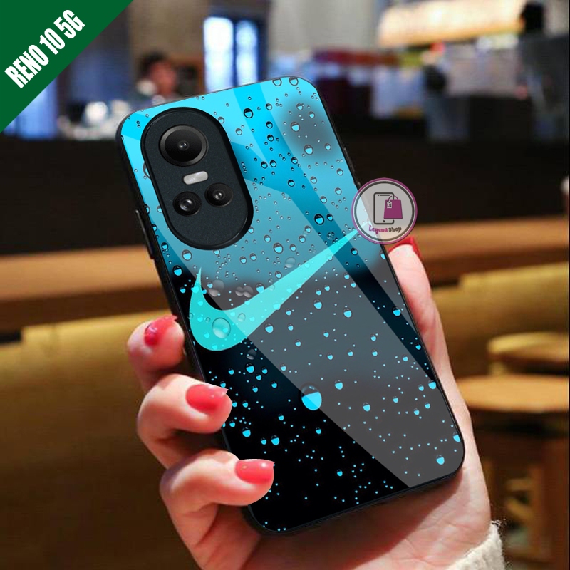 Case Kaca Oppo Reno 10 5G Motif Nike Pelindung Body Dan Kamera [69]