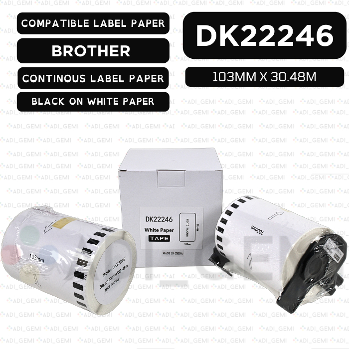 

COMPATIBLE LABEL PAPER BROTHER DK-22246 - 103MM X 30.48M - QL-1050 QL-1060N QL-1100 QL-1110NWB