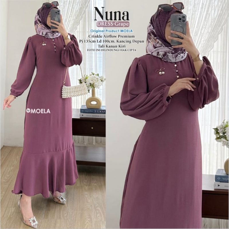 Gamis Crinkle Airflow Premium - Nuna Dress by Moela