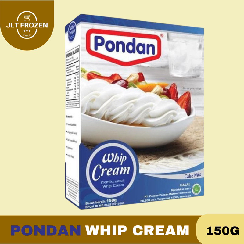 

Pondan Whip Cream Bubuk / Premix Whipping Cream Instan - 150g box