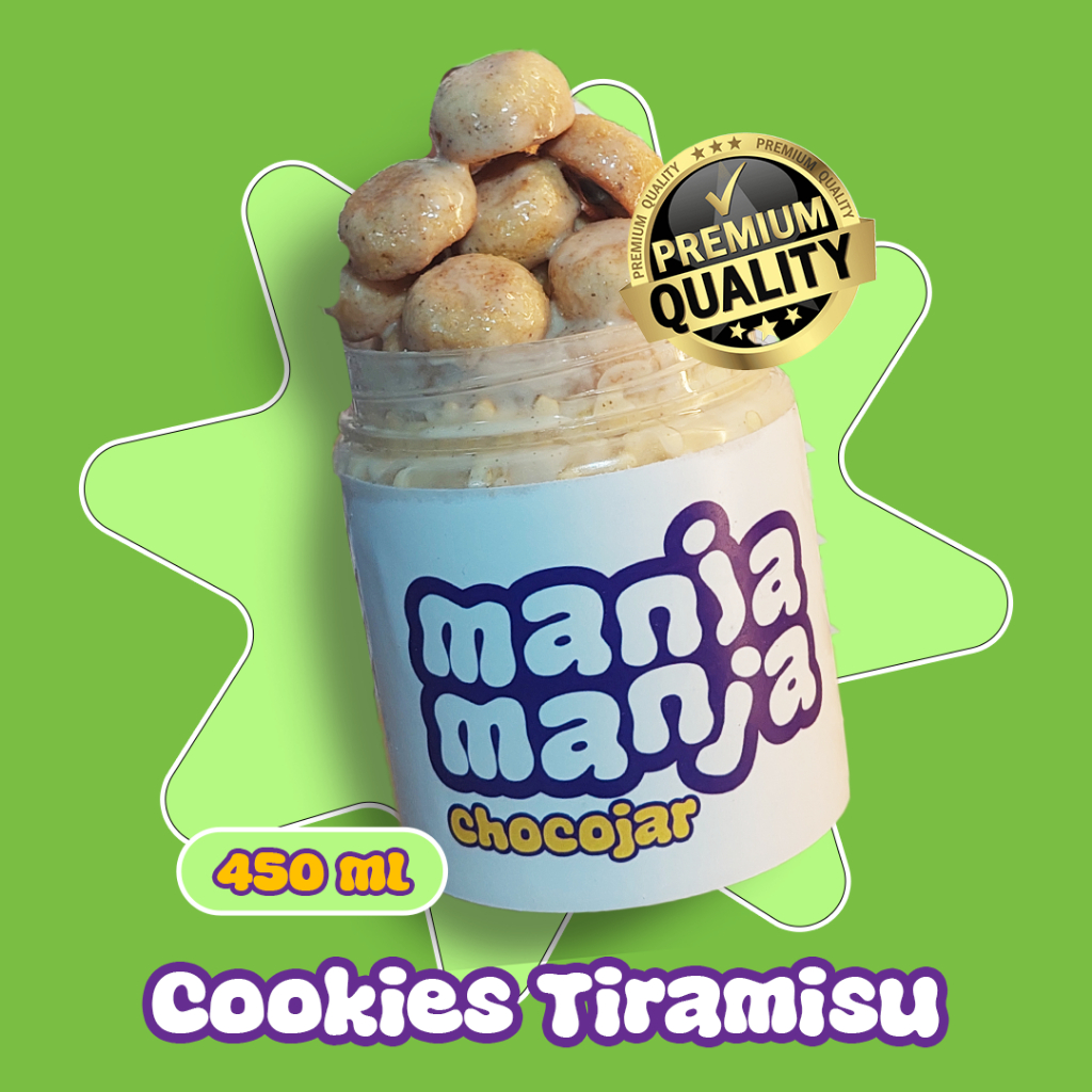 

Cookies Tiramisu Cemilan Snack Coklat Lumer Premium 450 ml - Manja-Manja Jarjoy by Nala