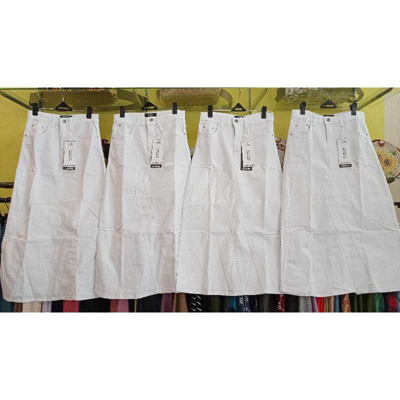 READY NEW COLLECTION ROK JEANS SPAN ROK JEANS BY VJ JEANS ROK JEANS HITAM PUTIH