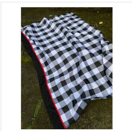 saput poleng katun pria wanita bali kotak-kotak / saput poleng bali bahan katun variasi tepi 3 warna