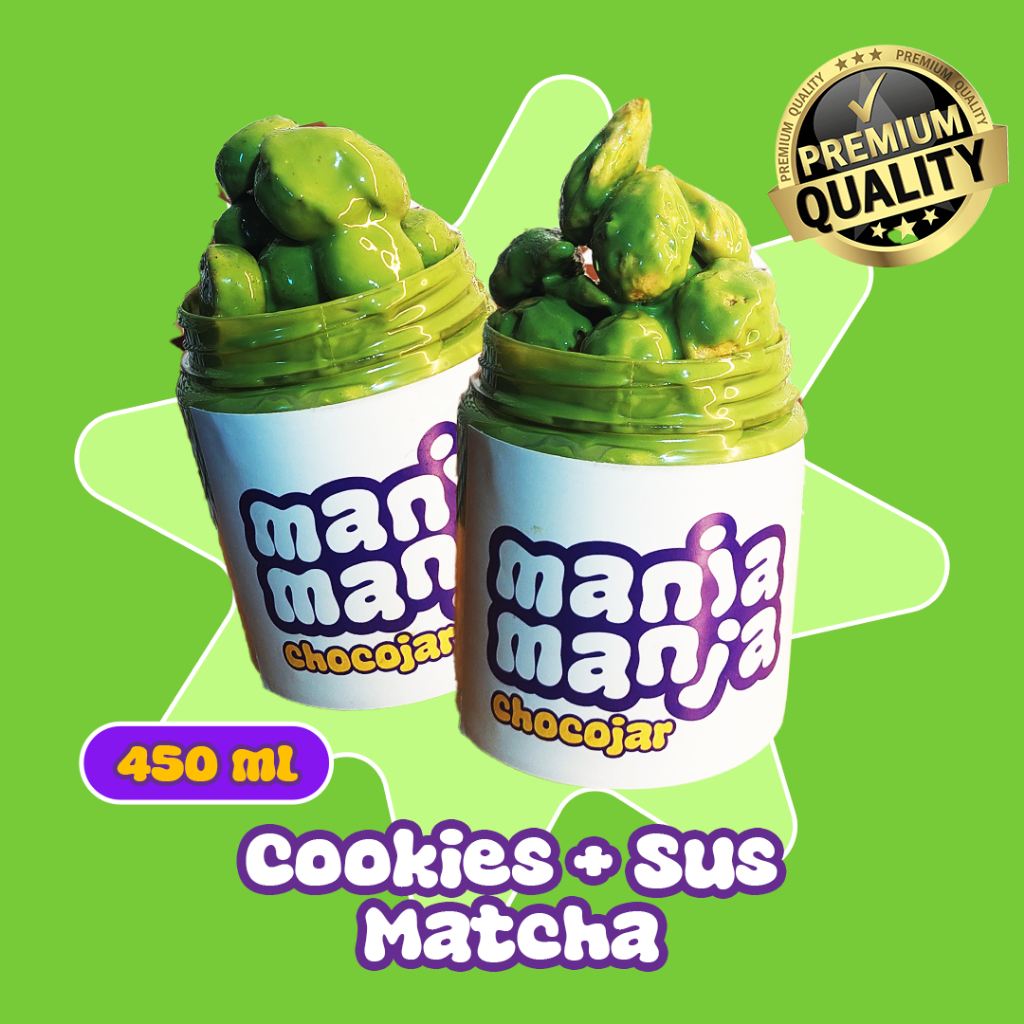 

( Paketan Isi 2 Matcha 450 ml ) Sus + Cookies Cemilan Snack Lumer Premium - ManjaManja Jarjoy by Nala