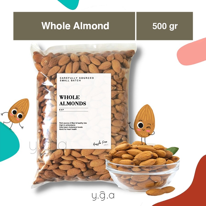 

Kacang Almond Mentah Kupas Utuh 500gr / Raw Whole Almond Premium