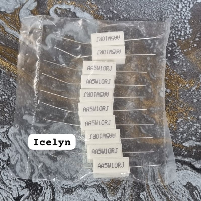 10 pcs Resistor Kapur 5w 5 watt 5watt 3 10 22 27 33 47 56 68 100 120 180 220 330 390 470 680 OHM