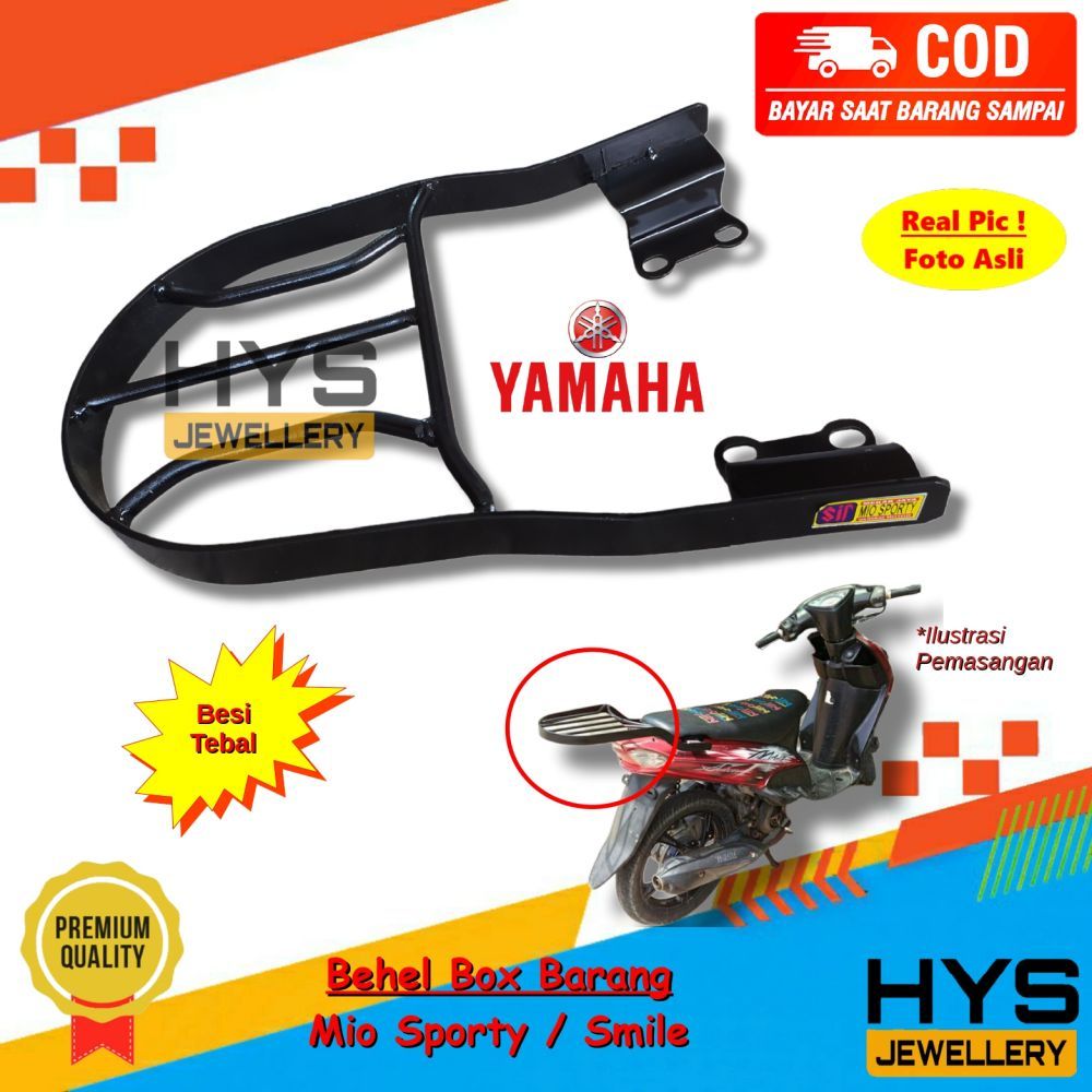 [COD] Breket Box Motor Mio Sporty / Mio Smile / Mio Lama - Behel Begel Rak Bagasi Bawa Barang Varias