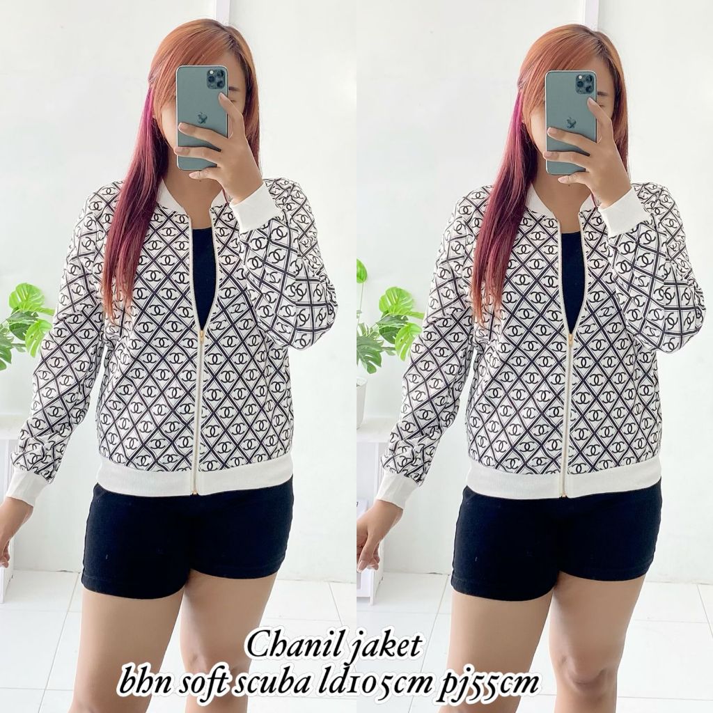 ABCD LABEL / CHANIL JAKET / JAKET SCUBA SOFT / JAKET WANITA KEKINIAN / JAKET SCUBA MOTIF