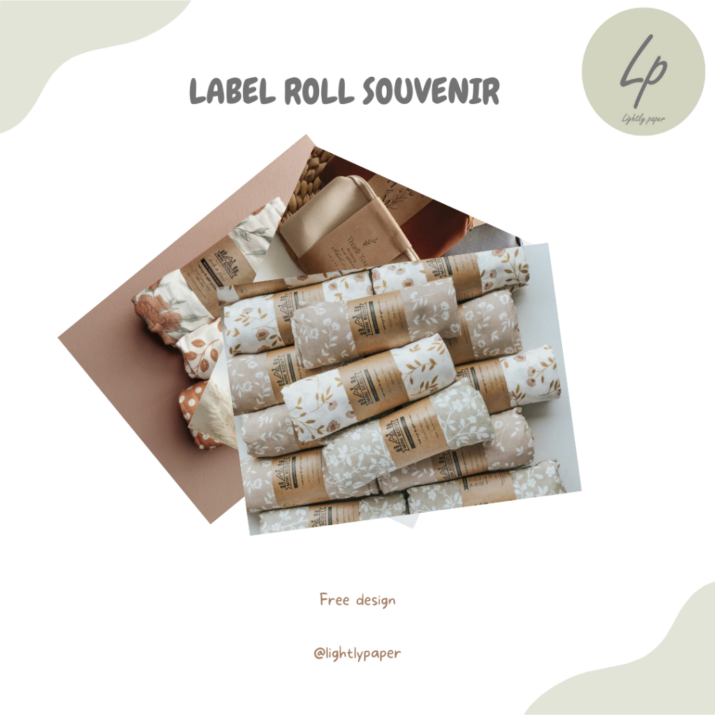 Roll label / roll souvenir / label custom / label persegi panjang / card label / roll label hijab / 
