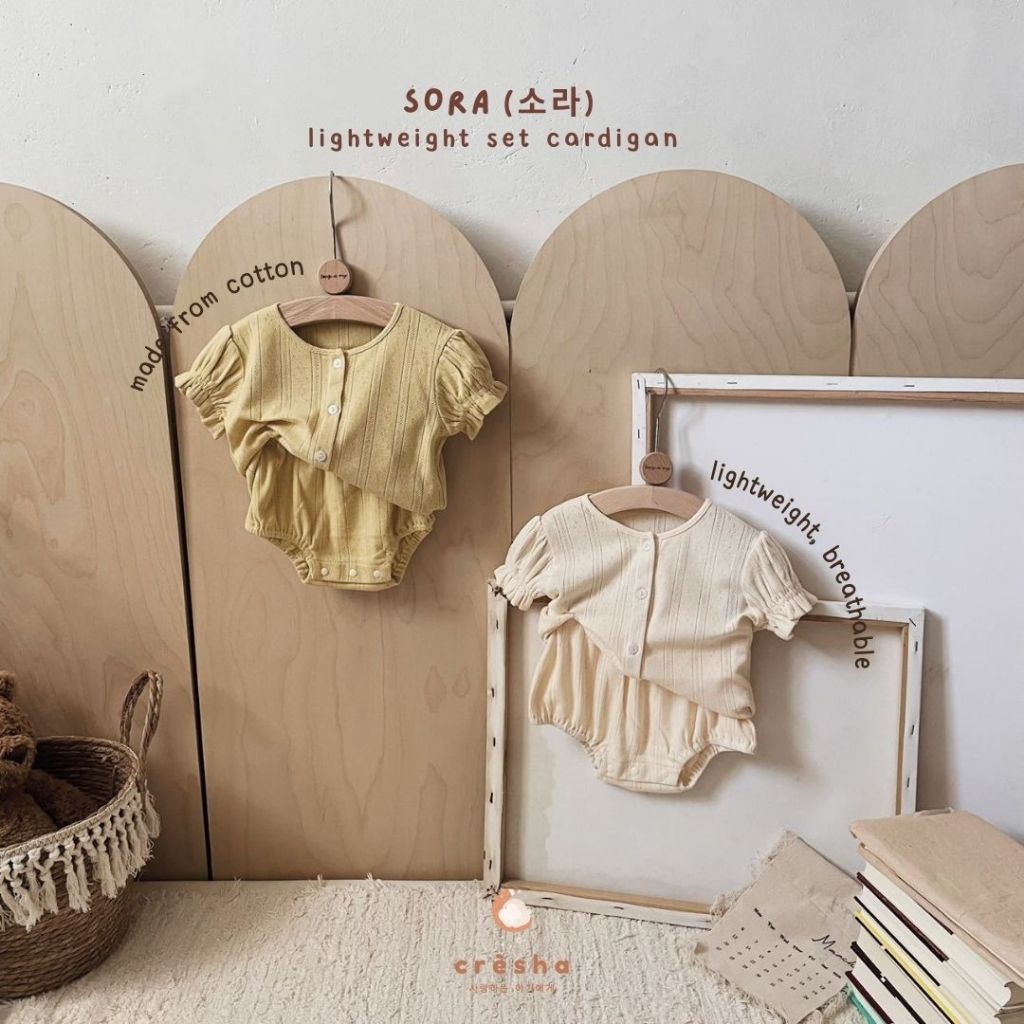 Cresha - Sora Set | Setelan Bayi Perempuan Korean Style | Baju Anak Perempuan