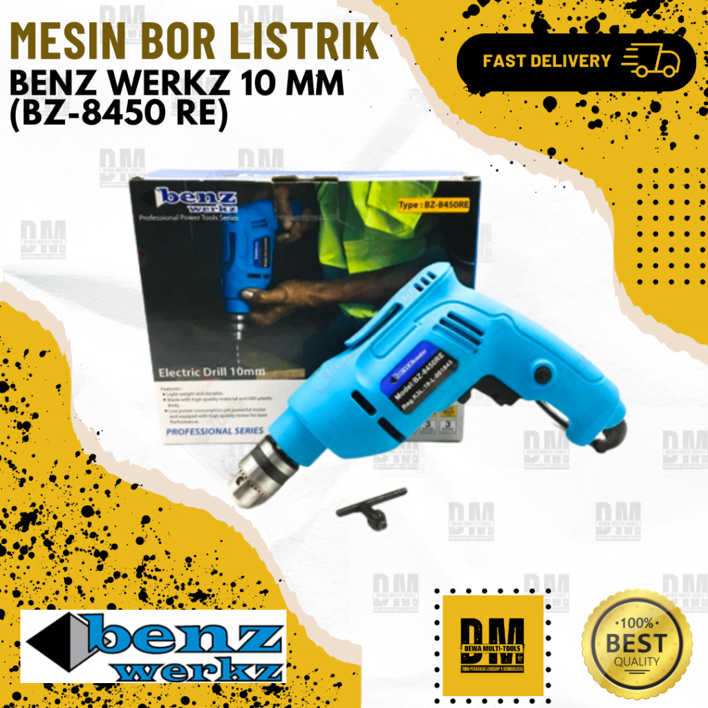 Mesin Bor Tangan Listrik Electric Drill BENZ Werkz 10mm (BZ-8450 RE)