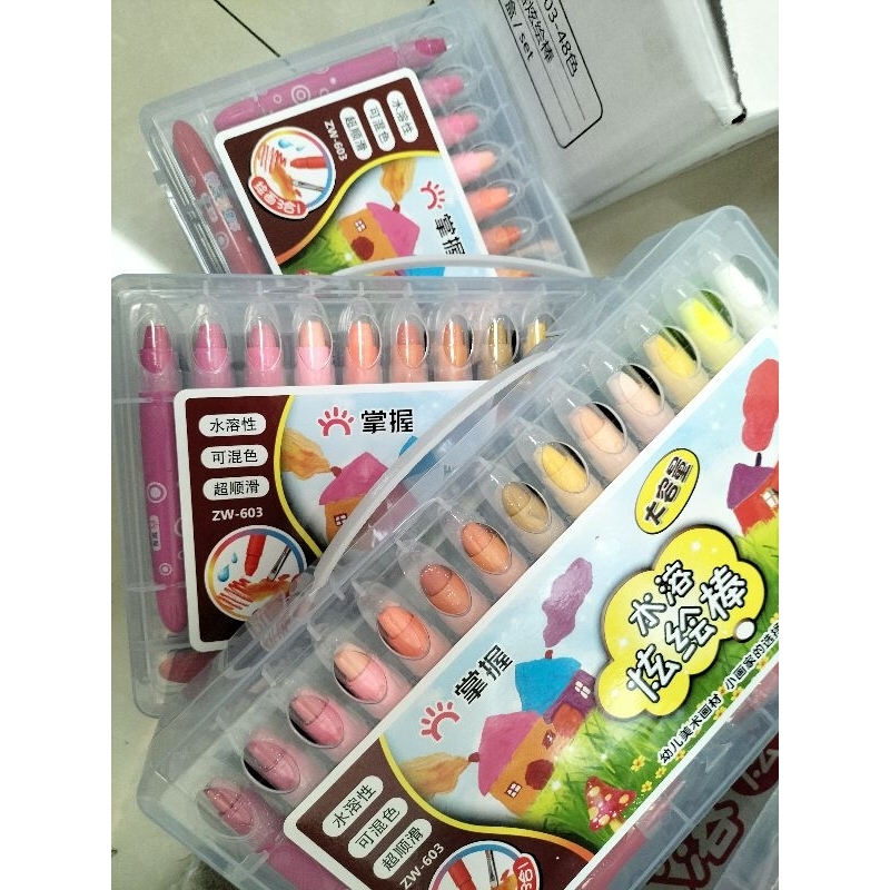 crayon grasp 48 warna mata besar warna warni