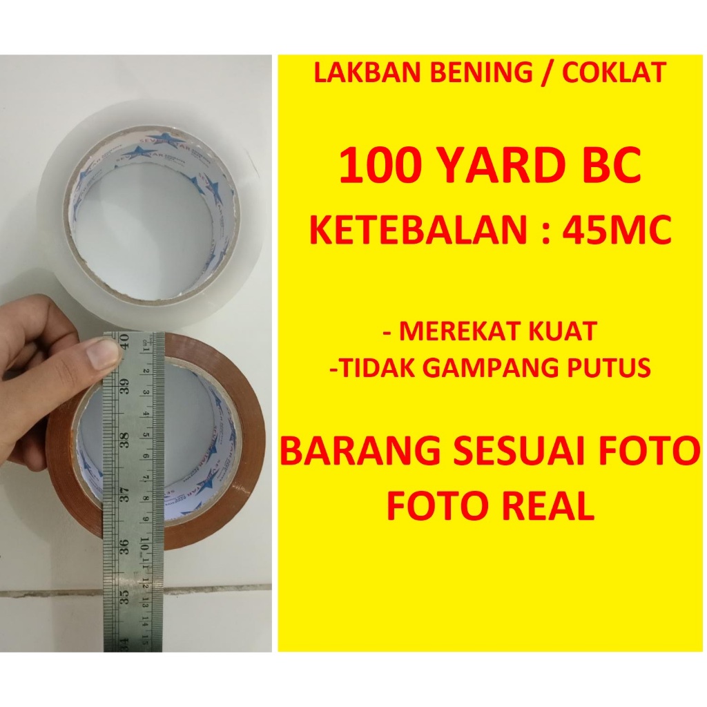 

LAKBAN BENING/COKLAT 100 YARD 90 YARD PROMO
