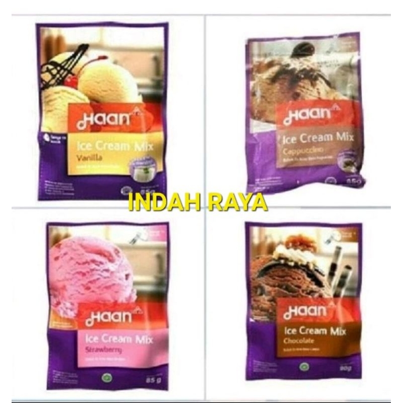 

HAAN ICE CREAM MIX rasa chocolate 90ml & stroberi 85ml perbks