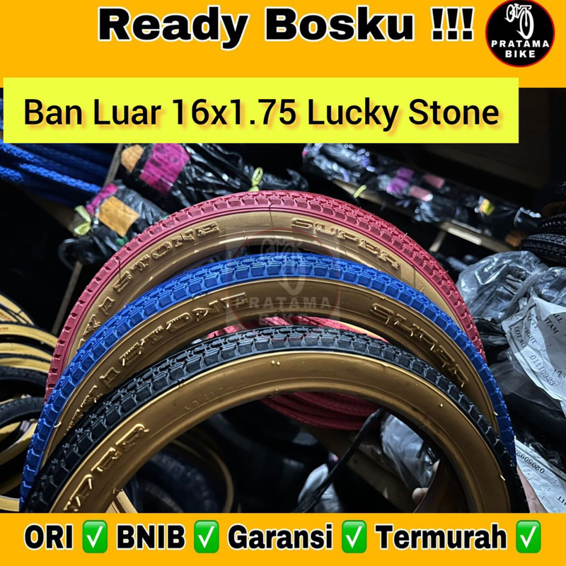 Ban Luar Sepeda Mini 16x175 / 16x1.75 Lipat Folding LUCKY STONE Warna