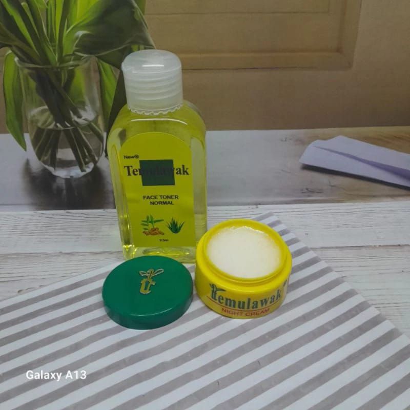 paket cream temulawak malam dan toner temulawak glowing