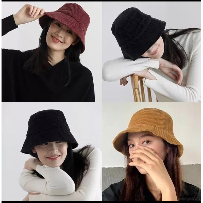 TOPI BUCKET CORDUROY TOPI BUCKET POLOS WANITA TOPI BUCKET KEKINIAN TOPI BUCKET KOREA STYLE TOPI BUCK