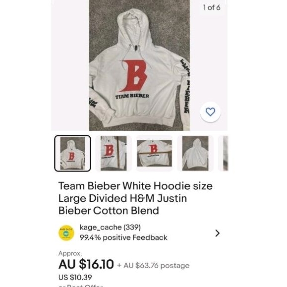 Team Bieber Hoodie HnM