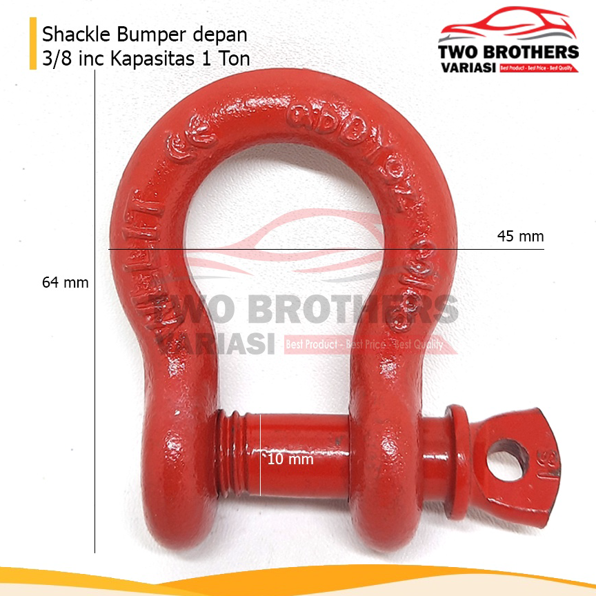 [KODE F24J] Shackle Omega 3/8 inc atau anting derek 1 Ton untuk mobil pengait towing bumper depan