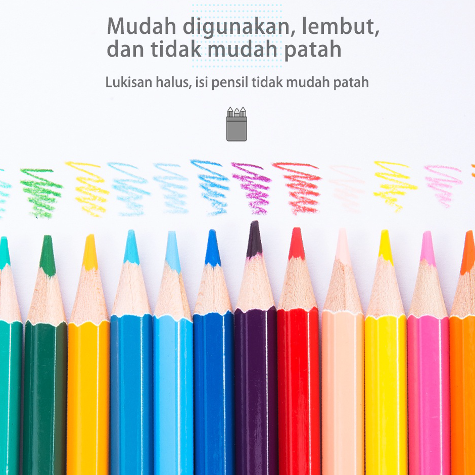 

↔✢❅ Deli pensil warna 12/24/36C warna cerah, bentuk hexagonal 7016 7018 7019