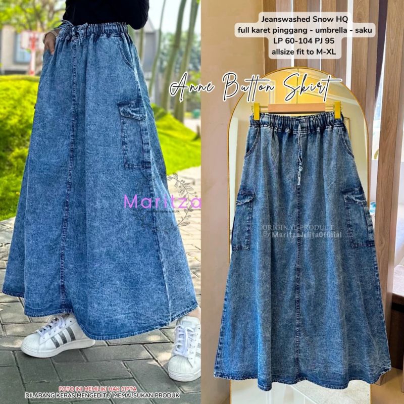 ROK JEANS CARGO WANITA//ROK JEANS CARGO//ROK JEANS WANITA JUMBO