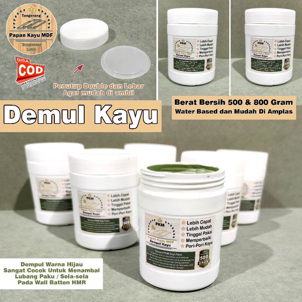 Dempul Kayu Siap Pakai Berat Bersih 500 & 800 Gram Bisa untuk Menambal Lubang Paku / Sela Sela MDF H