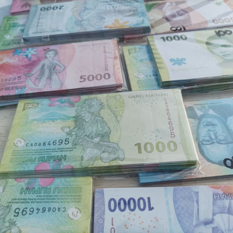 [10-100 LEMBAR] UANG MAINAN EMISI 2022 TERBARU LENGKAP UNTUK BUKET UANG MONOPOLI PEMBELAJARAN ANAK